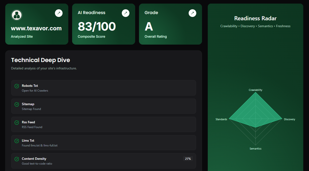 Texavor's Website AI Auditor Report
